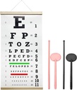 Snellen Eye Chart,Eye Chart,Snellen Eye ExamSnellen Eye Chart Pocket Eye Exam Kit con Cute Eye Occluders 20 piedi Optical Eye Test Reusable Wooden Frame Eye Chart per bambini e adulti
