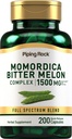 Piping Rock Bitter Melon Capsule | 1500mg | 200 pillole | Momordica Charantia Extract | Complex Herb Supplement | Non-GMO, Gluten Free