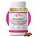 Annatrol Bone & Heart Health Support, Premium Annatto Tocotrienols & Geranylgeraniol (GG) Vitamina E Complex, Supporta il colesterolo sano, Sangue Sugar Balance, Anti-infiammatorio & Liver Funzione