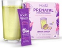 Radice - Polvere vitamina Prenatale - Gravidanza Multivitamina con 25 vitamine e minerali A, C, D, E, B12, B6, K, Ferro, Folato, Probiotici, Super Green organici | Lemon Ginger | 24 Effervescenti Stick Pack