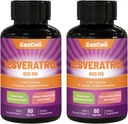 Resveratrolo 600 mg, Integratore Trans-Resveratrolo, Supporto per l'invecchiamento della salute antiossidante - 120 capsule