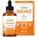 NutraChamps bambini Vitamina D 3 K2 Gocce, Vitamina D3 & K2 MK-7, Vitamina liquida D per bambini 1000 IU, Bones sano, Cuore e sistema immunitario, Zucchero supplemento gratuito per i bambini, 300 Serve
