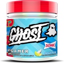 GHOST Gamer: Energy and Focus Support Formula - 40 Serve, Sonic Ocean Water - Nootropics & Natural Caffeine for Attenzione, Accuratezza & Reazione Tempo - Vegan, Gluten-Free