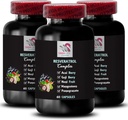 Berry Superfoods - RESVERATROL COMLEX - Acai Berry Boost, Goji Berry Shine, Elderberry Strength, Pomegranate Energy, Grape Skin Power, Hydration Balance, Daily Support 3 Bottiglie 180 Capsule