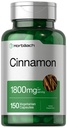 Horbäach Cinnamon Capsule 1800mg | 150 Count | Ceylon Cinnamon Supplemento | Vegetariano, Non OGM, Gluten Free