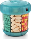 Extra Large Supplement Organizer con XL 7 grandi scomparti, TPU Soft Lid Facile da caricare e da usare Dispenser Pillola, 1 mese Jumbo Vitamin Holder Medicine Storage