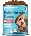 21-in-1 Cane Multivitamina - Vitamine e Integratori per Cani e Cuccioli - Multivitaminico per Cani per Pelle, Cappotto, Cuore, Supporto Immune - Cane Multivitaminici Masticabile per Supporto Giunto -120pcs