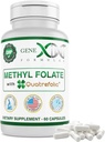 GENEX Methyl Folate with Quatrefolic® 1360 mcg DFE (60 capsule) Bio-Active Form of Folate - 5-Methyltetrahydrofolate | Vegan, Gluten Free, Non-GMO (60 giorni di alimentazione)