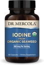 Dr. Mercola Iodio da Organic Seaweed, 650 mcg Per Serving, 30 Serve (60 Capsule), Integratore alimentare, Thyroide e Energy Support, Non OGM, USDA Organic