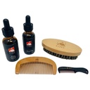 G.B.S All Natural Beard Grooming Set - Include legno Beard Comb, spazzola per cuscinetti da viaggio, e Mustache Comb - Perfetto per qualsiasi texture per capelli