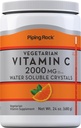 Piping Rock Vitamin C Powder | 24 oz | 2000mg | Cristalli solubili in acqua | come acido ascorbico | Vegetariano, Non OGM, Integratore senza glutine