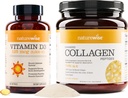 NatureWise Vitamin D3 5000iu (125 mcg) 1 anno di fornitura per la funzione muscolare sana Peptidi di collagene potenziati (45 Serve) - Tipo I & III idrolizzato