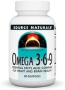 Fonte Naturals Omega 3-6-9, Complesso di acidi grassi essenziali per la salute del cuore e del cervello* - 60 Softgels