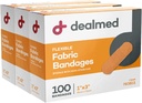 Adesive Bandages in tessuto sterile trattato – 1x3 pollici – 100/Box - 3 scatole - Pacchetto a striscia traspirante di pronto soccorso - Morbido Patch in tessuto elasticizzato per medici, kit di emergenza e clinica