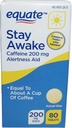 Equate - Stay Awake - Alertness Aid with Caffeine | Maximum Strength | Riduce Fatigue - 80 compresse 200 Mg (Pacchetto di 2) (2)