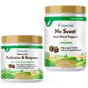 Probiotici avanzati NaturVet, Enzimi sani e PB6 supplemento probiotico per i vostri cani Stomach, 120 Soft Chews & No Scoot per cani - 120 Soft Chews - Supporta la funzione sana anale Gland & Bowel