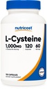 Nutricost L-Cysteine 1000mg, 120 Capsule - Non OGM, Gluten Free Supplement, 500mg Per Capsule