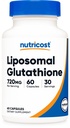 Nutricost Liposomal Glutathione Supplemento 60 Capsule, 720 mg Per Serving - Vegan, GMO-Free, 30 Serve