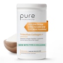 Pure Therapro Rx TriActive Collagen Plus, Collagen Powder for Hair, Skin, Nails, Bones & Joints, Polvere di collagene idrolizzata w/pepted Peptides, Polvere proteica multi collagegen non aromatizzata, 30 Servings