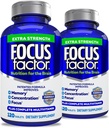 Focus Factor Adults Extra Strength, 120 Count- Brain Supplement per Memoria, Concentrazione, Focus - DMAE, Vitamina D, DHA- Integratore di salute del cervello – Vitamine di cervello di Formula- Trusted, Pillole di messa a fuoco (2 pk)
