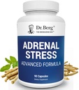 Dr. Berg’s Adrenal Stress Advanced Formula - Supplementi di supporto per lo stress, l’umore e il supporto energetico - Supplementi surrenali - Cortisol Manager con Ashwagandha - 90 Capsule