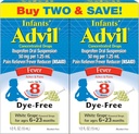 Riduttore di dolore liquido di Advil dei neonati e Riduttore di febbre del bambino, Rilievo di dolore gratuito di Ibuprofene di Infante e medicina di febbre, Uva bianca - 0.5 Fl Oz (2 Pack)