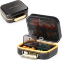 Toplive 7 scomparti Portable Pill Organizer Travel Medicine Pill Organizer, Moisture Proof Small Pill Case Pocket Pill Holder Daily Pill Container Box per Fish Oil Vitamins, Nero