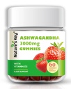 Ashwagandha Gummies chiave della natura, 3000mg di alta potenza estratto di radice di Ashwagandha con vitamina D2, Stress, calma mood & cognizione, per gli uomini e le donne, aroma di fragola (60 conteggio (confezione di 1)