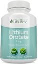 Lithium Orotate 5mg, 180 capsule di litio vegetariane, supplemento Lithium Orotate 5mg, 180 capsule di litio vegetariane, aiuta a mantenere l'umore sano, la memoria di comportamento e il benessere