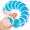 Piccoli pacchetti di ghiaccio rotondi per lesioni, 12 pacchetti di ghiaccio cosmetici morbidi per il viso, compressori a freddo circolari del pacchetto freddo del gel caldo riutilizzabili con 2 wrap per il sollievo del dolore, denti, chirurgia del seno, denti di saggezza