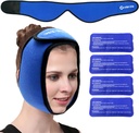 Face Ice Pack Wrap per TMJ, denti di Saggezza, WORLD-BIO Jaw Wrap con 4 pacchetti di gel terapeutici caldi riutilizzabili per la testa, mento, chirurgia orale e facciale, sollievo del dolore per il gonfiore, lesioni, impianti dentali