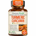 Supplemento curcuma curcuma curcuma - 1200 mg Estratto di curcuma organico + tumerico (95% curcuminoidi) per il supporto misto & salute digestiva - Supplemento curcuma - Curcumina pura con pepe nero - 60 capsule