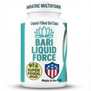 Bari Liquid Force One a Day Bariatric Multivitamin with Iron – Rapid Absorption Gel Caps for Gastric maniche, Bypass, Duodenal Switch – Superfood Blend - Bariatric Must Haves for Women & Men