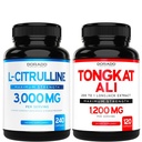 L Citrulline 3000mg Supplemento (240 Conte) L Arginina & Nitric Oxide Pillole - Tongkat Ali Per Uomini 1200mg 200 a 1 Estrarre - (120 Conta) Forza di supporto, Drive & Performance atletica - Vegan & USA Made