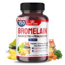 Integratore Bromelain con Quercetina, Zinco, Fenugreek, Turchese, Ginger, Pepe Nero & Probiotici - Supporta la digestione, Salute e Absorbimento Nutriente | 150 Capsule