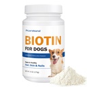 Biotina per cani, Supporta cappotto lucido e pelle sana, rinforza le unghie del cane, integratore della polvere di biotina per il rivestimento del cane, sollievo della pelle secca per cani, 6 oz