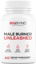 BioSync - Bruciatore maschio UNLEASHED | Bruciatore grasso per gli uomini Pillole di perdita di peso | Appetite Suppressant, Carb Blocker, Energy Booster | 6 ingredienti potenti ultra dosati | Safe 3rd Party Tested - 60 capsule