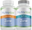 Nutranize Zone Twin-Pack Supplement System - Pharmacist-Designed Morning & Bedtime Capsules con Magnesium Glycinate, Vitamina D3, K2 MK7, Methylfolate, Chromium, Melatonin - 30 Day Supply (120 Count)