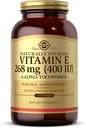 Solgar Vitamin E 268 mg (400 IU) - 250 Softgels - Vitamina E naturale come D-Alpha Tocopherol - Gluten Free, Dairy Free - 250 Serve