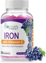 Medici Ordina ferro 10mg Vitamina C Gummies, glutine senza OGM vegetariano, gran gusto naturale di assaggio di vinacce vitamine, supplemento dietetico, formazione delle cellule rosse, per adulti e bambini, 60 Gummies