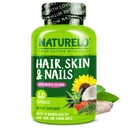 NATURELO Capelli, Pelle e Unghie Multivitamina - 5000 mcg Biotina, Collage, Vitamina Naturale E - Supplemento per pelle sana, Crescita dei capelli per le donne e gli uomini 60 capsule