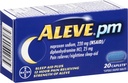 Aleve PM Caplets, Naproxen Sodium 220 mg (NSAID)/difenidramina HCl 25 mg, Dolore Reliever/Nighttime Sleep-Aid, Non-Habit Forming, 20 Conte