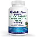 Glucosamina Chondroitin Supporto congiunto Avanzato Tripple Forza con Zinco e Rame, Integratore congiunto per Uomini e Donne per Cartilage e Salute Congiunta, Made in USA, 90 Tavole Veg