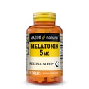 Mason Natural Melatonin 5 mg con B6 & Calcium, Natural Sleep Aid, Supporta sonno riposante, 60 compresse