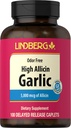 Lindberg Aglio Supplemento pillole | 500mg | 100 Caplets | Odorless con alta allicin (5000mcg) | Allium Sativum Extract | Non-GMO, Gluten Free