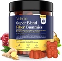 Super Blend Fiber Gummies per adulti – 8g Prebiotic Fiber Gummies, Supporta la salute digestiva, Bloating Relief & Wellness, Infuso con Ginger, Camu & Matcha, Strawberry Flavor – 60 Count