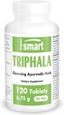 Supersmart - Triphala 6.75 g Per Serving - con Amla, Behada & Harada - Pulitore interno per digestione - Natural Detox Supplement | Non OGM & Gluten Free - 120 Capsule Vegetariani