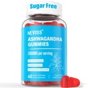 Zucchero Aswagandha Gummies - con Magnesio Glycinate, Rhodiola Rosea, Zinco, Balm di limone, B6 - Supporto per il relax, Zzz naturale, Stamina, Energia per le donne - 60 conti