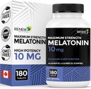 Renew Actives Melatonin 10mg per Serving – Promuove un più profondo, più lungo e ideale per la gestione del sonno, Jet Lag & per ripristinare il vostro ciclo di sonno - Made in Canada - 180 compresse