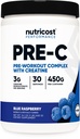 Nutricost Pre-C Pre-Workout Complex con Creatina (Blue Rasberry | 30 Servings) Polvere - Boost Fintess Routines, 450g